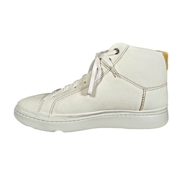 UGG CALI 1106189 MEN'S LEATHER SNEAKERS WHITE GOLD SHOES CASUAL HIGH TOP SZ 8 - Picture 3 of 7